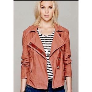 Free People Linen Rosewood Jacket Size XSm…